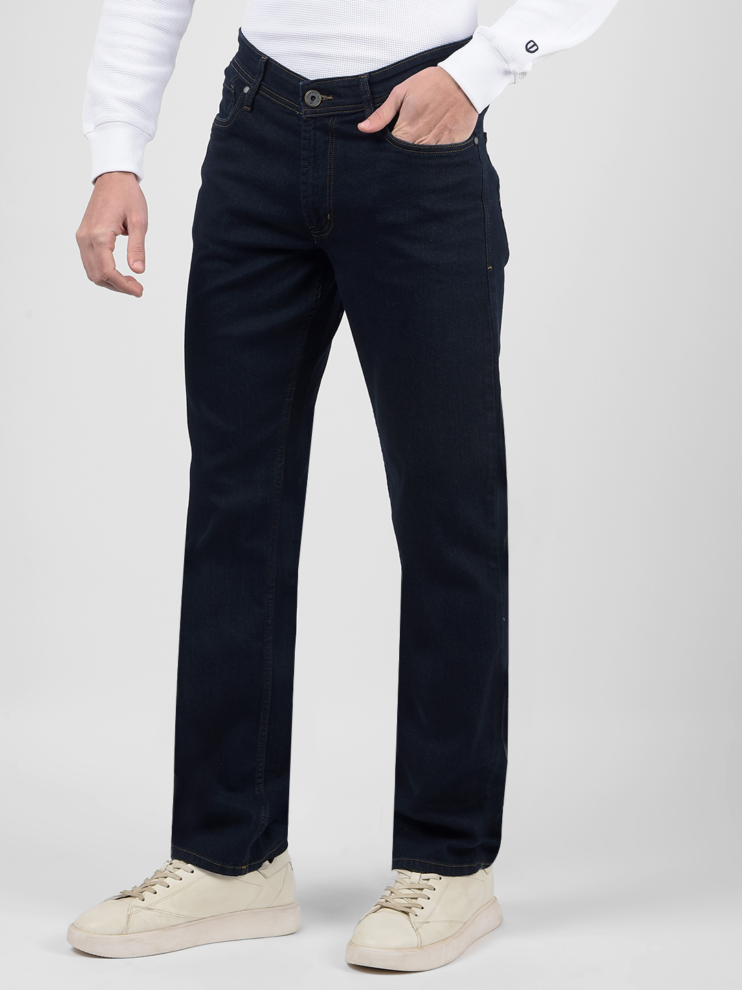 Numero Uno Men Solid Dark Blue Jeans